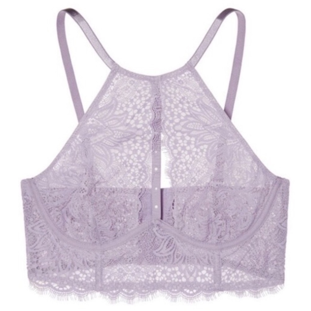Victoria’s Secret Very Sexy Bra Size 34C Long Line Unlined Plunge Lavender New - Picture 4 of 8